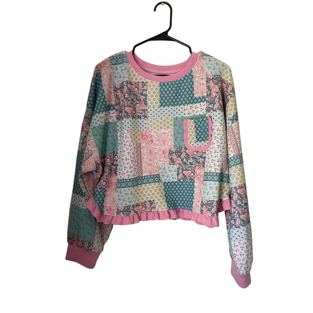 Simply Southern quilted pattern ruffle pullover/sleep top